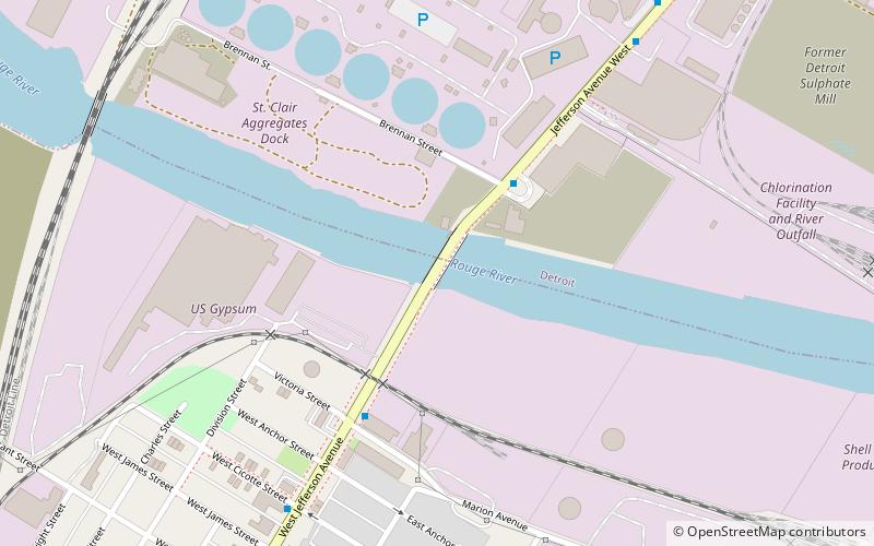 West Jefferson Avenue–Rouge River Bridge location map