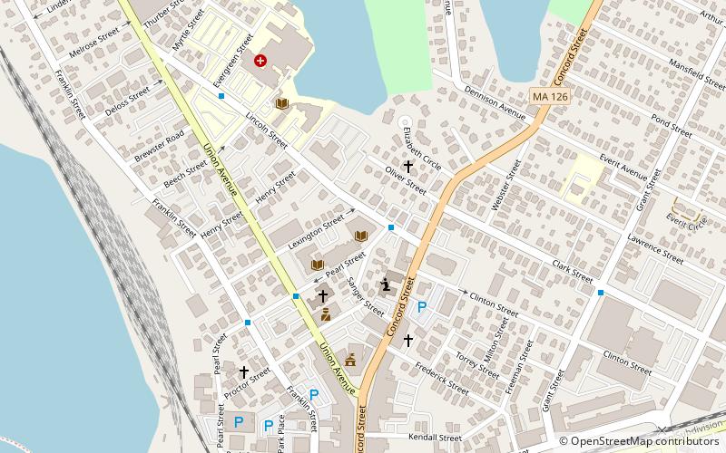 Framingham Town Hall location map