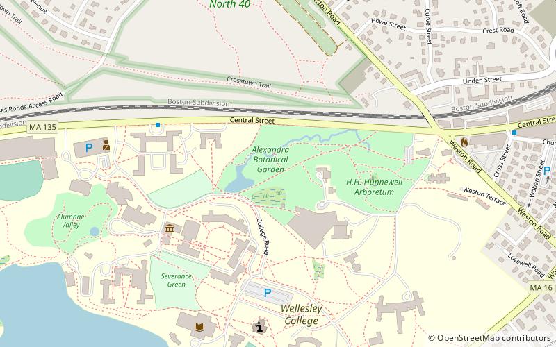 Wellesley College Botanic Gardens location map