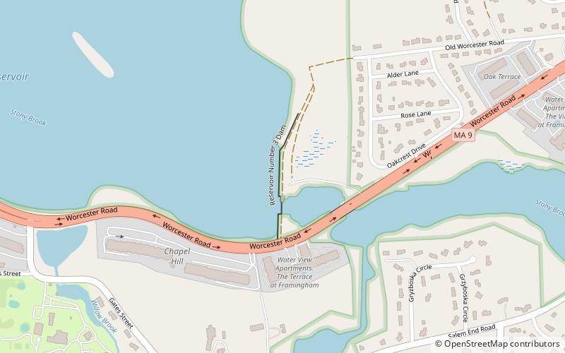 Framingham Reservoir No. 3 Dam and Gatehouse location map