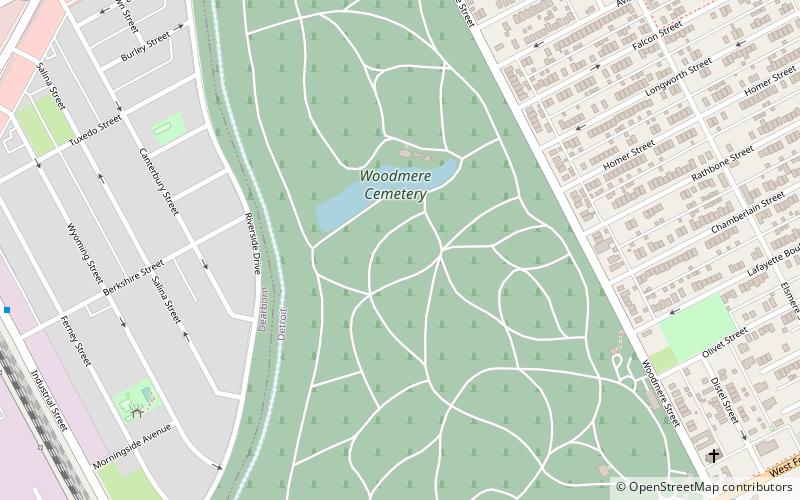 Woodmere Cemetery location map