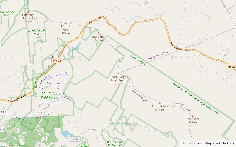 windham high peak catskill park location map