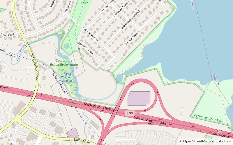 Lake Cochituate Dam location map