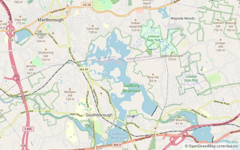 Sudbury Reservoir location map