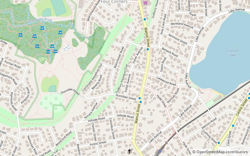 Cochituate Aqueduct location map
