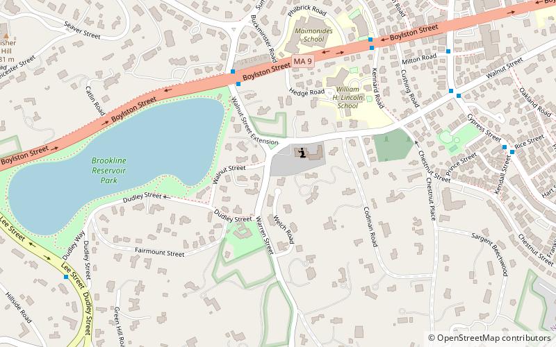 Brookline Town Green Historic District location map