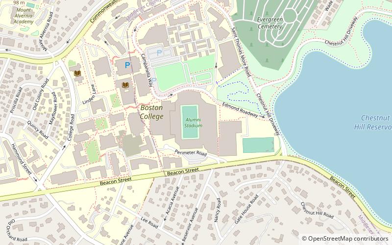 Alumni Stadium location map