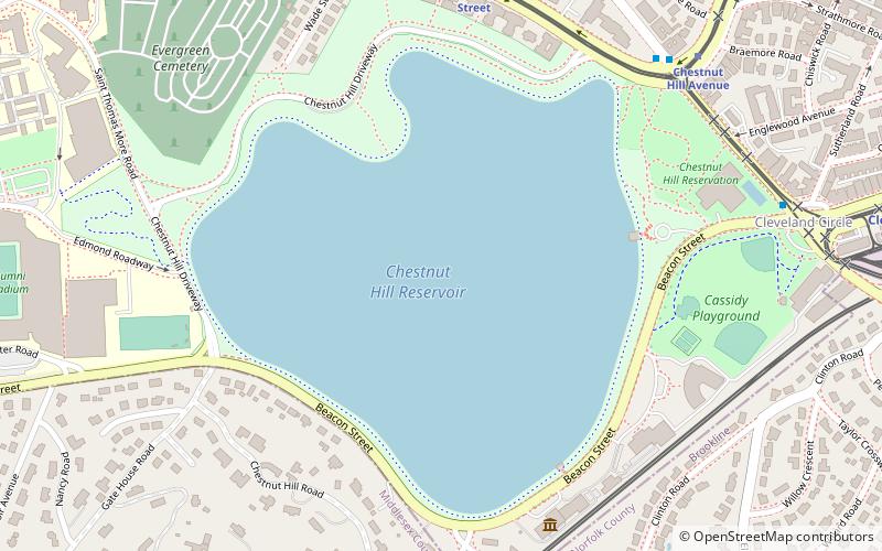 Chestnut Hill Reservoir location map