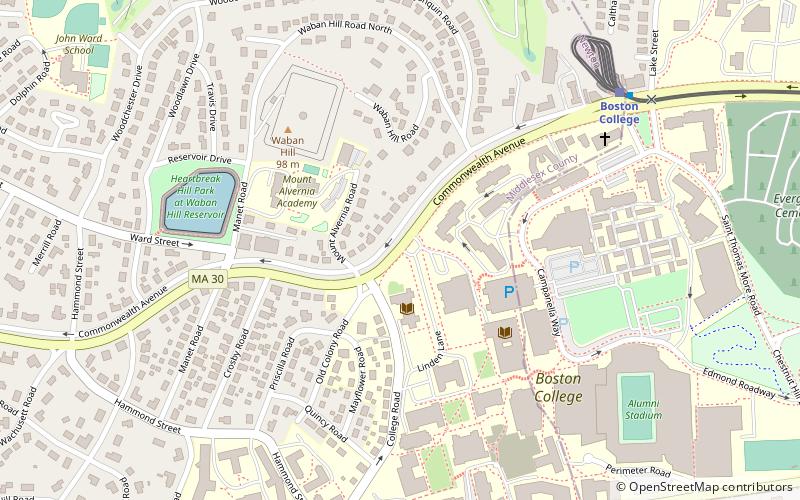 Boston College Main Campus Historic District location map