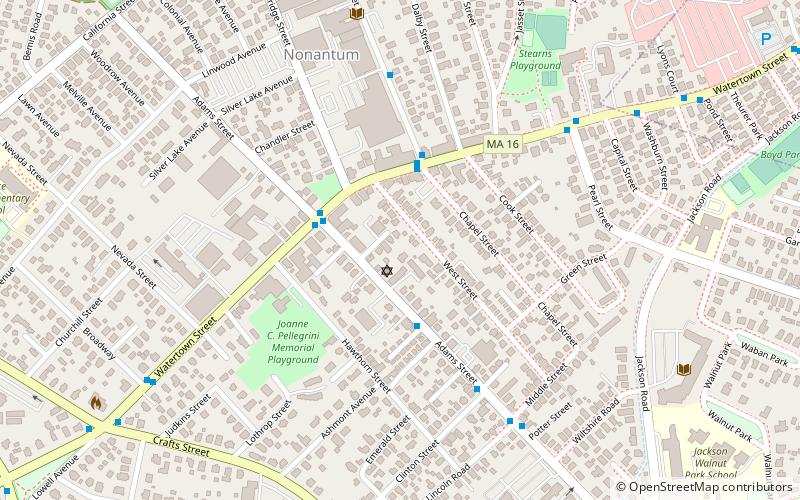 Adams Street Shul location map