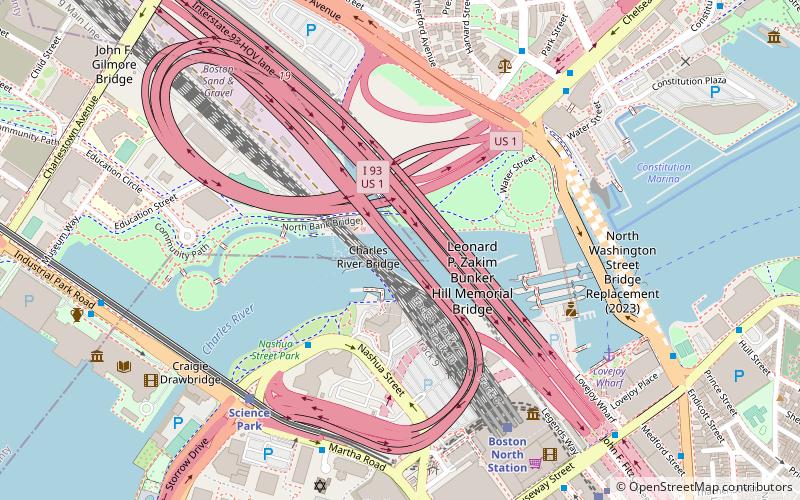 Leverett Circle Connector Bridge location map