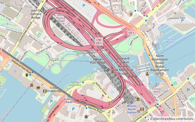 Charles River Bridge location map