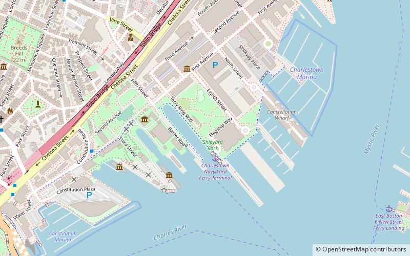 charlestown naval shipyard park boston location map