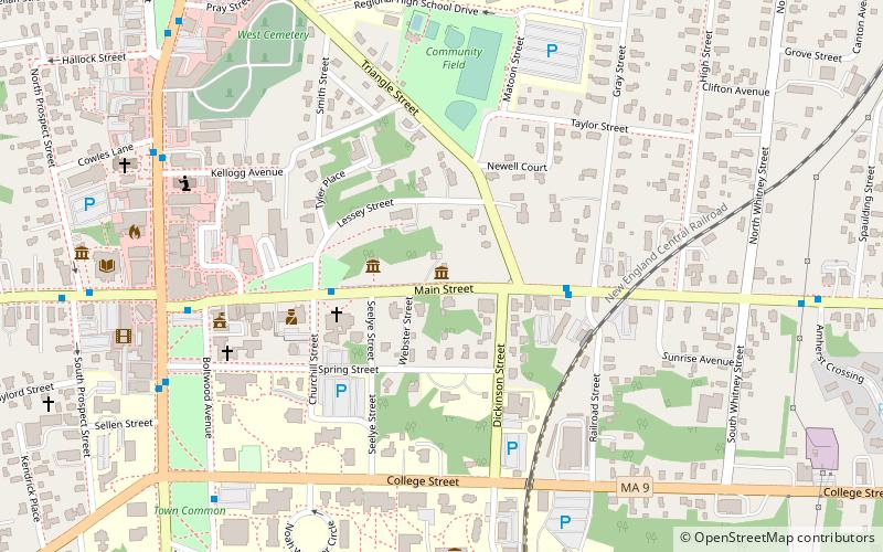 Emily Dickinson Museum location map