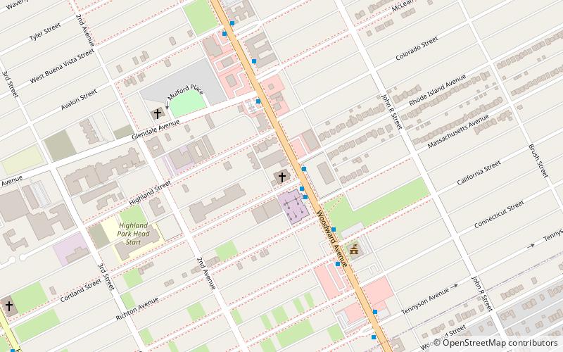 Highland Park Presbyterian Church location map