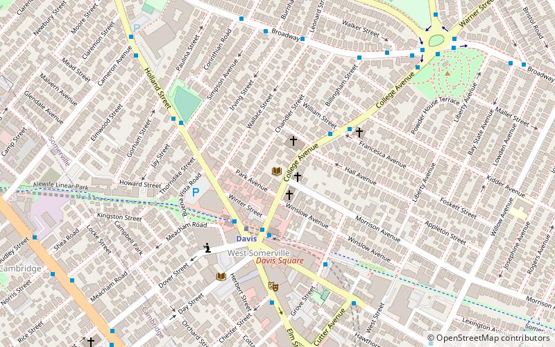 West Somerville Branch Library location map