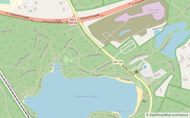 Walden Pond location map