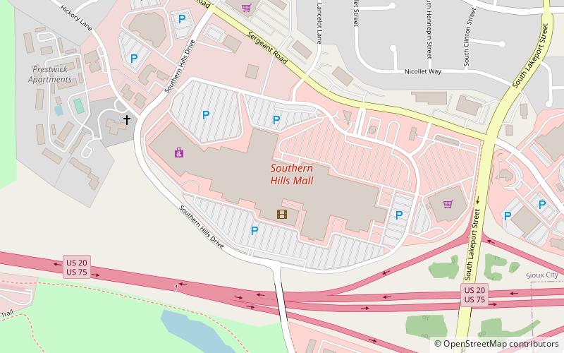 Southern Hills Mall location map