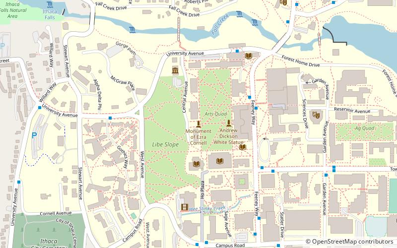 Statue of Ezra Cornell location map