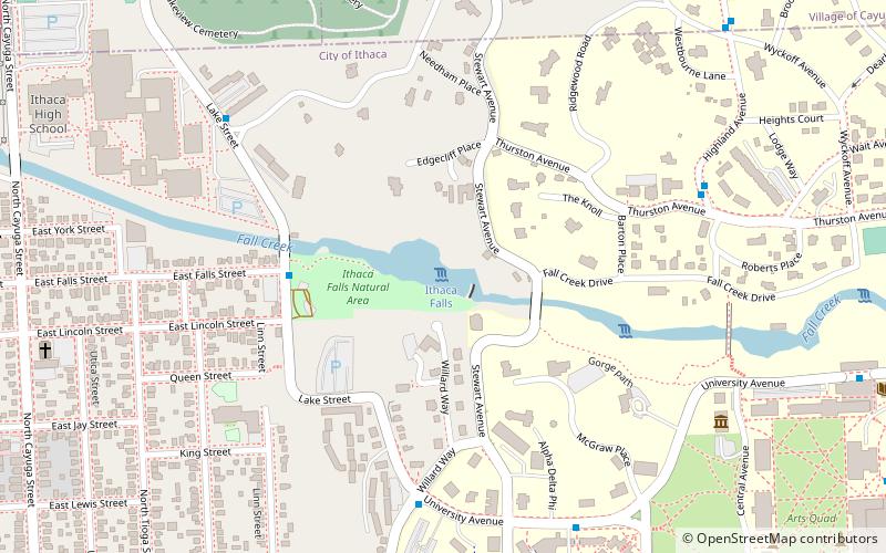 Ithaca Falls location map
