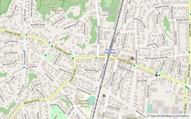 Melrose Highlands location map