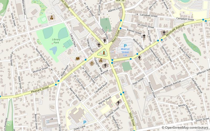 First Congregational Church in Woburn location map