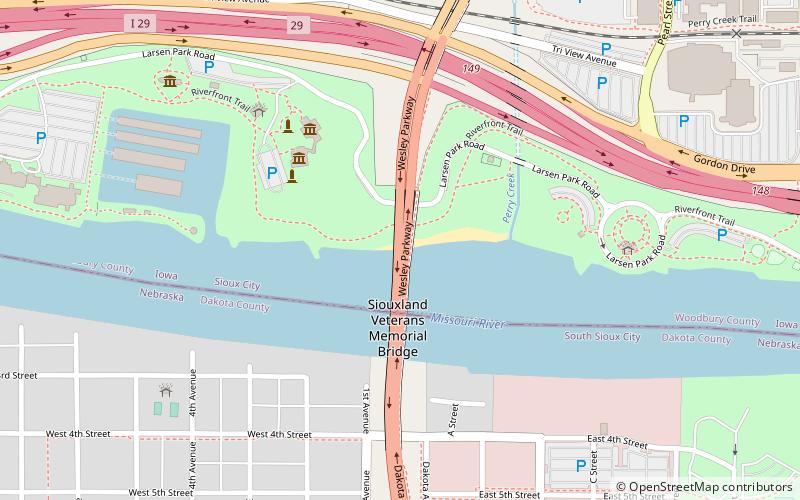 Siouxland Veterans Memorial Bridge location map