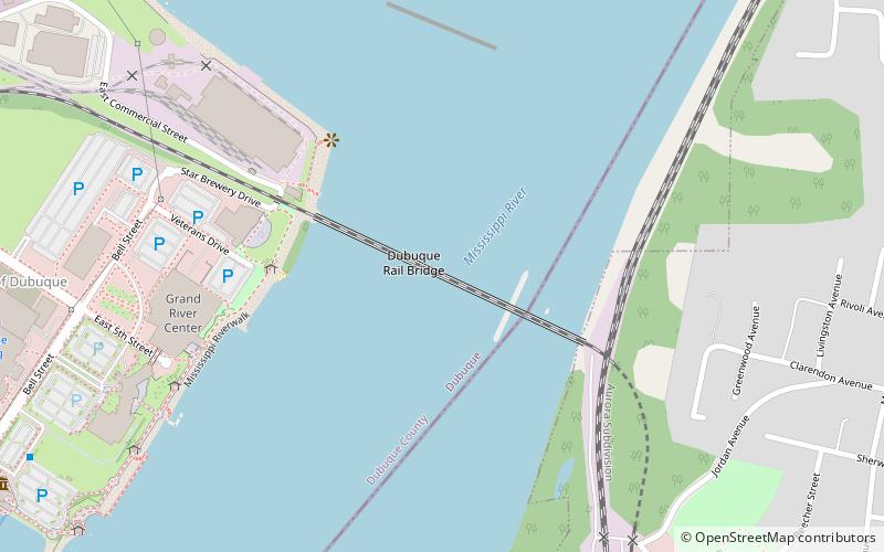 Dubuque Rail Bridge location map