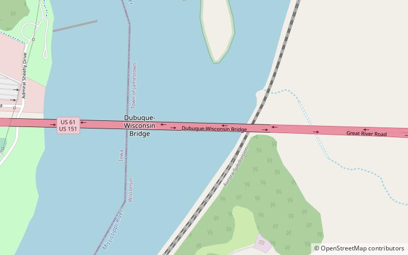 Dubuque-Wisconsin Bridge location map