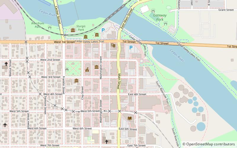 Cedar Falls Downtown Historic District location map