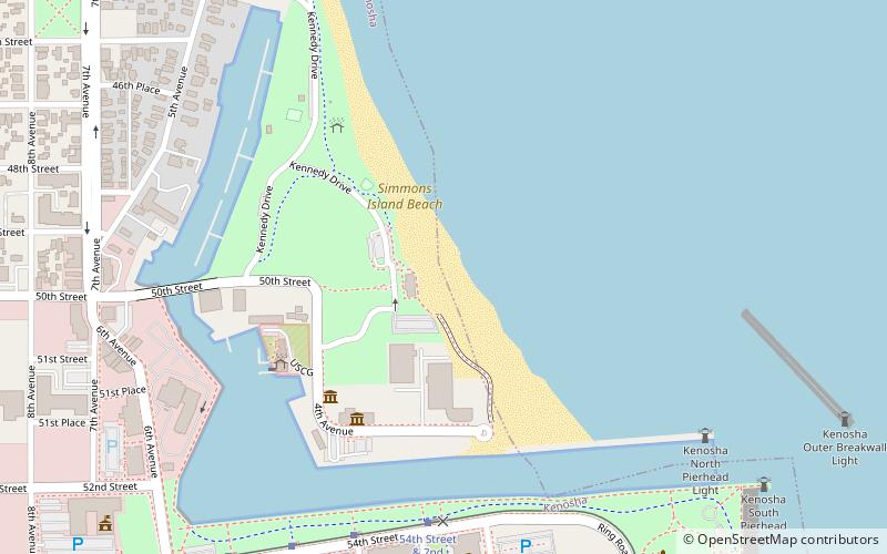 simmons island beach kenosha location map