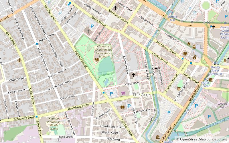 Lowell Power Canal System and Pawtucket Gatehouse location map