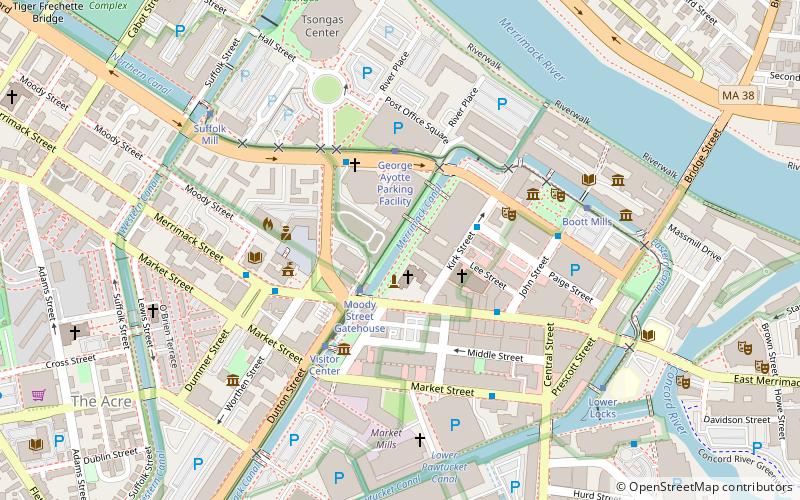 lucy larcom lowell location map