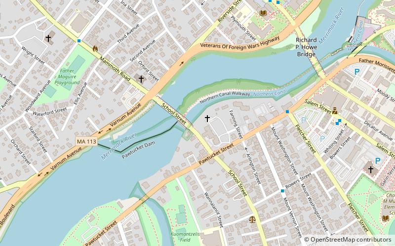 Pawtucket Falls location map