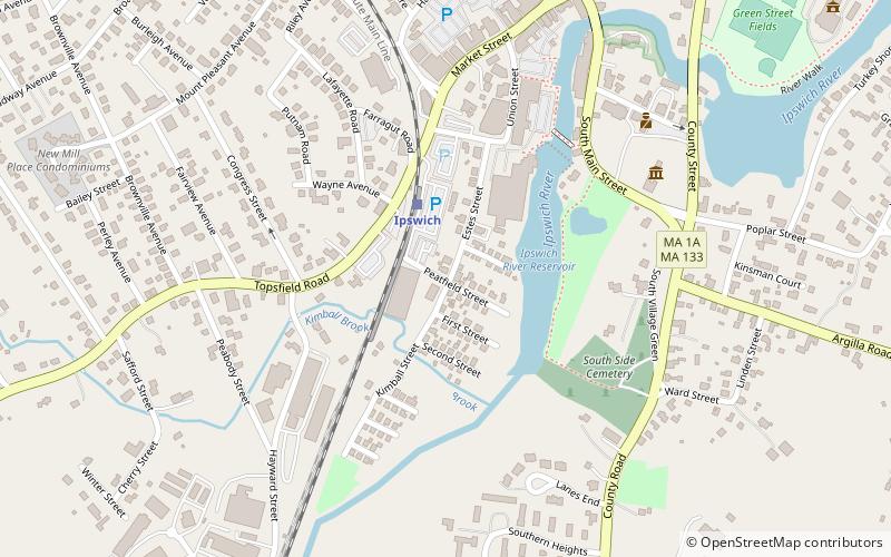 Ipswich Mills Historic District location map