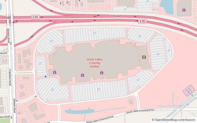 Great Lakes Crossing Outlets location map