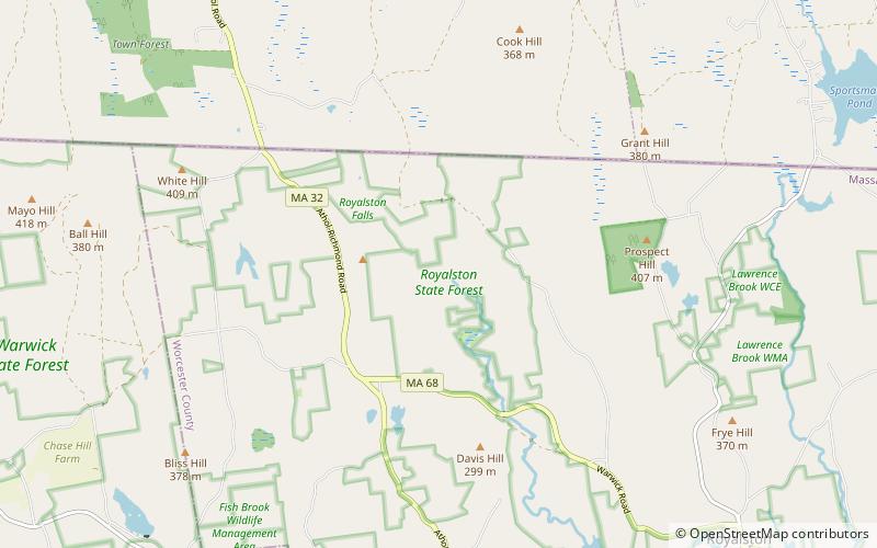 Royalston Falls location map