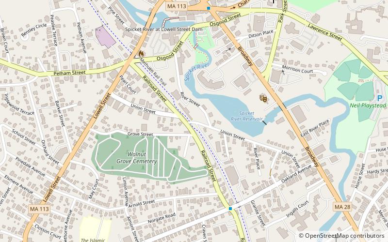 Methuen Rail Trail location map