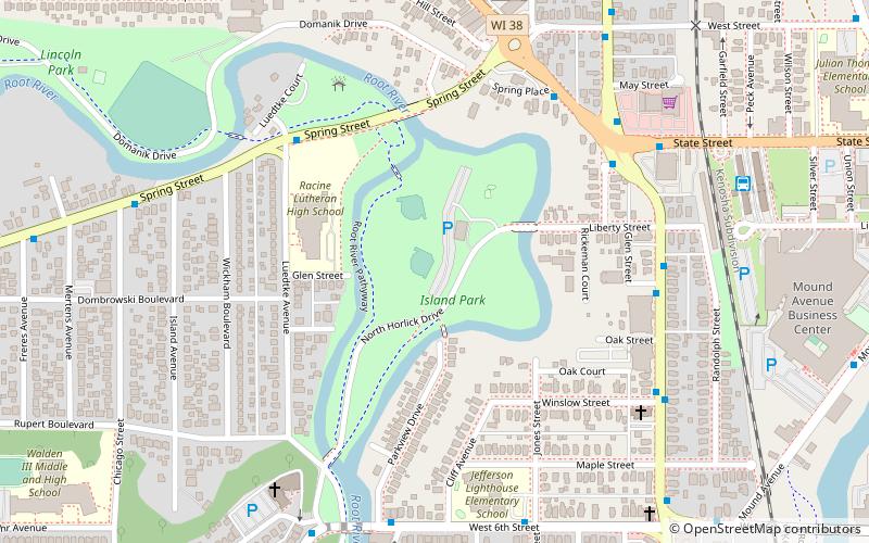 island park racine location map