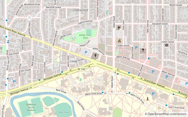 The Peoples Church of East Lansing location map