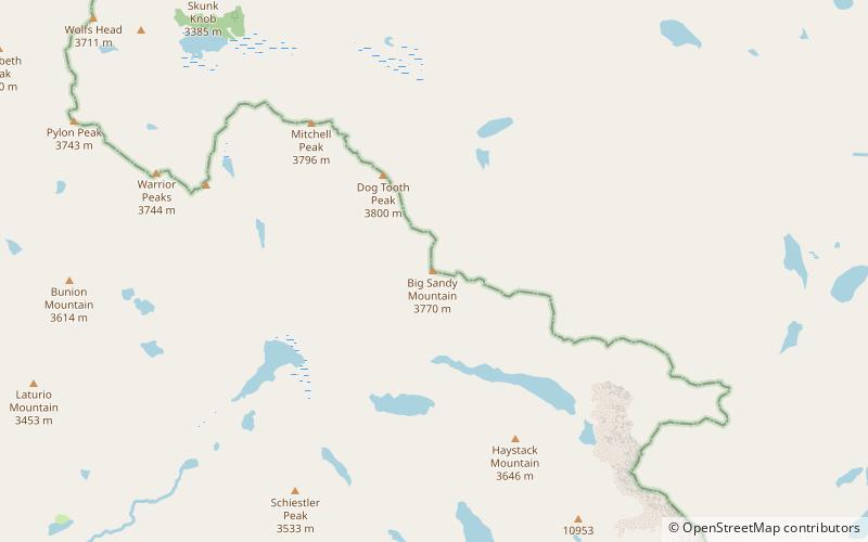 big sandy mountain popo agie wilderness location map