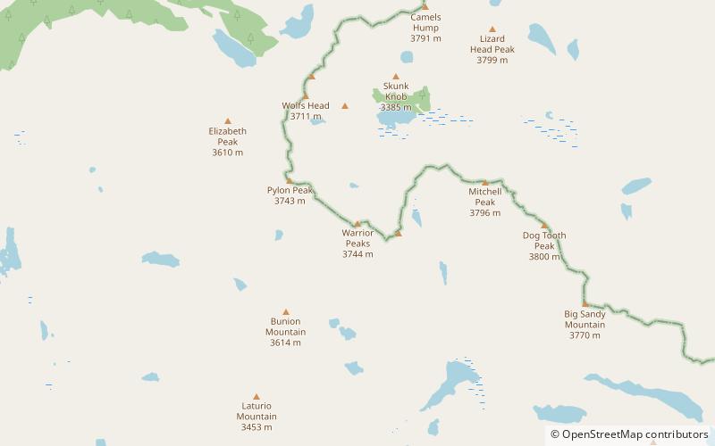 Warrior Peaks location map