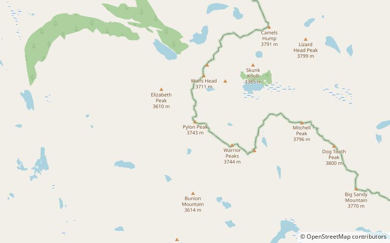 Pylon Peak location map