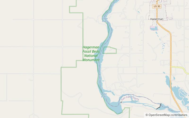 Hagerman Fossil Beds National Monument location map
