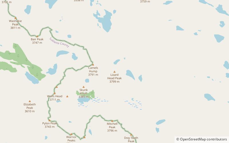 Lizard Head Peak location map
