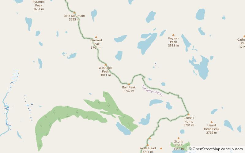 Washakie Glacier location map