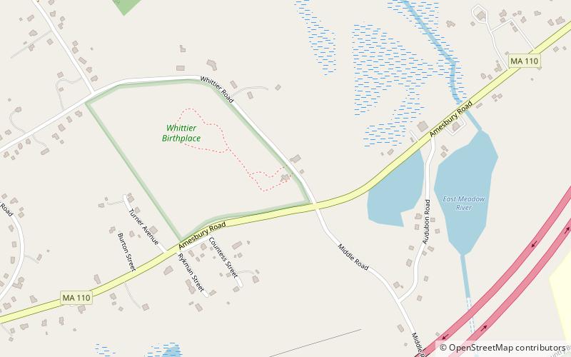 John Greenleaf Whittier Homestead location map