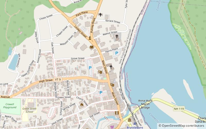 Brattleboro Downtown Historic District location map