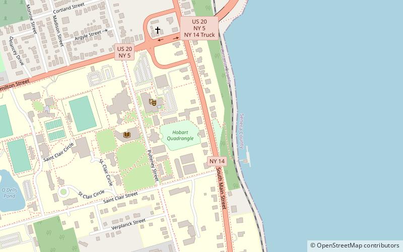 geneva hall and trinity hall location map