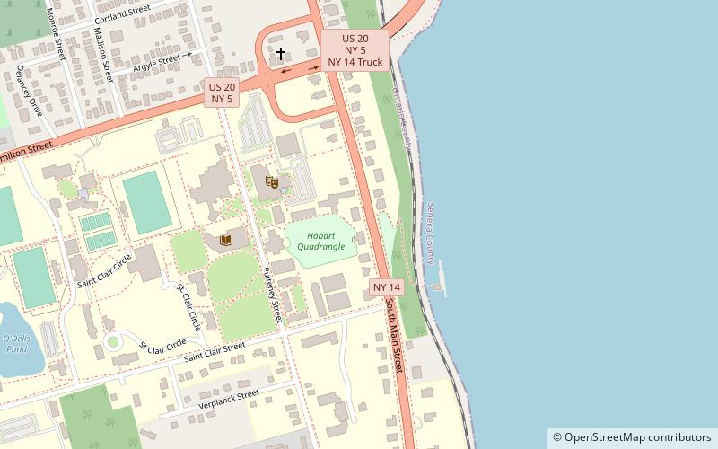 Geneva Hall and Trinity Hall location map